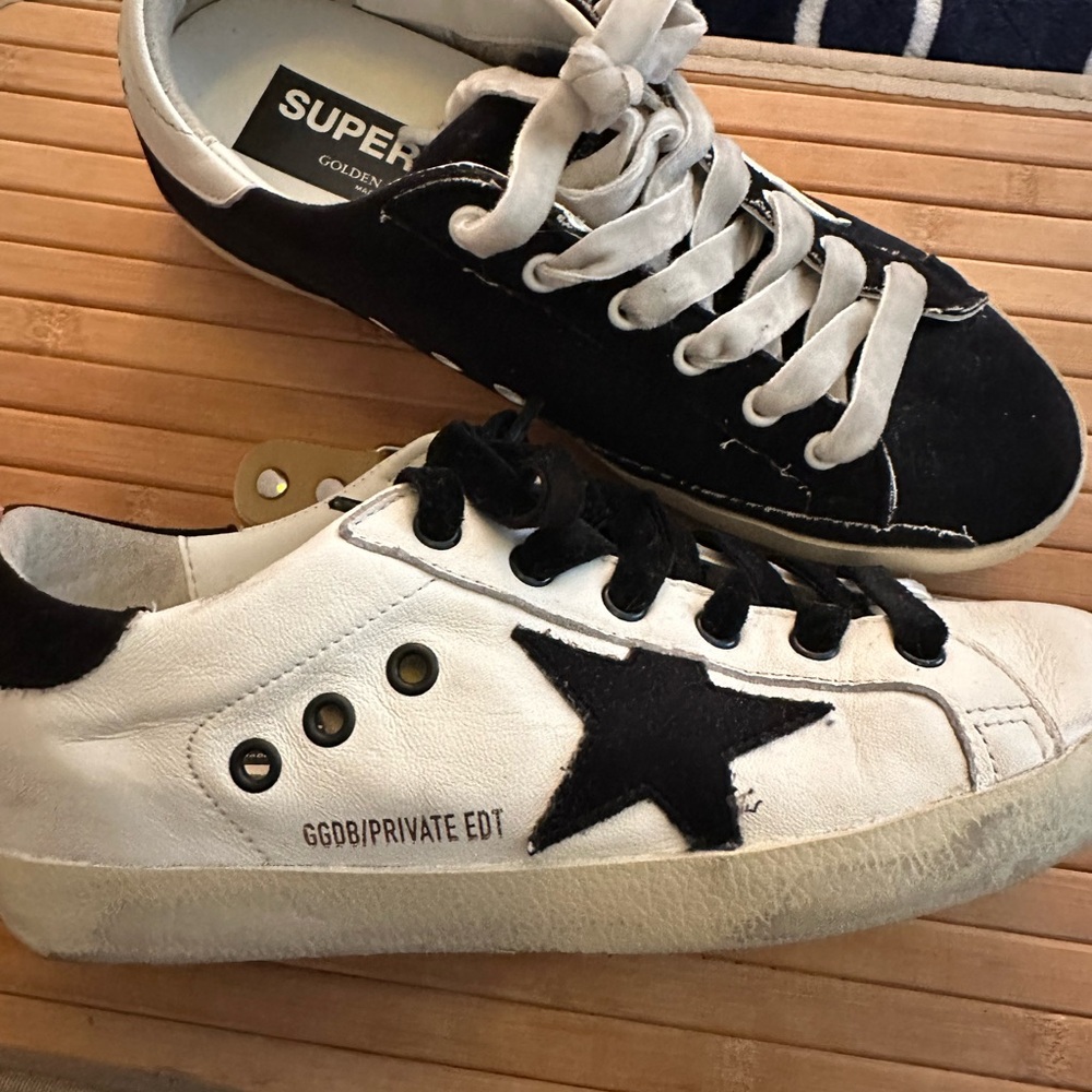 Golden Goose Black and White Sneakers